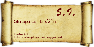 Skrapits Irén névjegykártya
